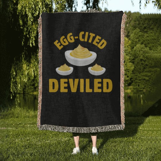 Funny Deviled Eggs Designs For Deviled Egg Lover Woven Blankets