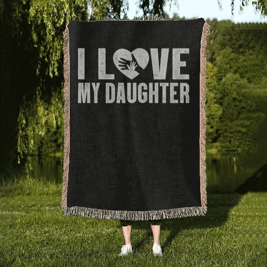 I Love My Daughter to Dad Funny Father's Day Daddy Woven Blankets