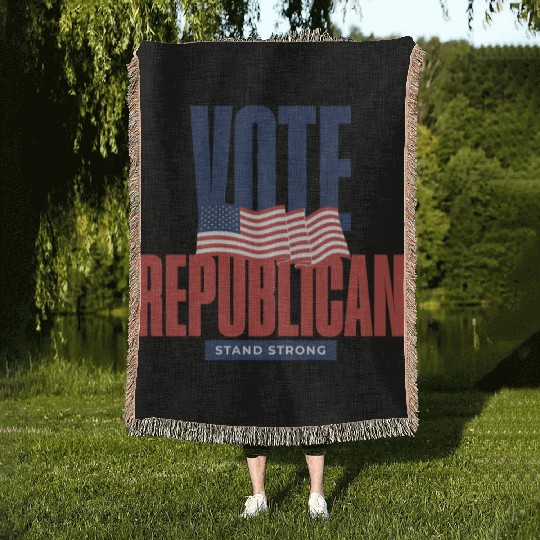 Vote Republican Election 2024 Woven Blankets design