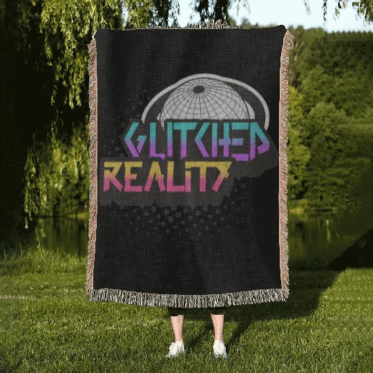 Glitched Reality - Futuristic Y2K Streetwear Woven Blankets