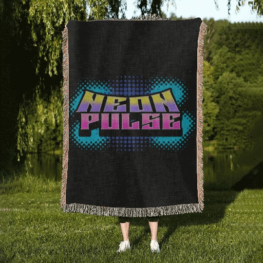 Neon Pulse - Vibrant Y2K Streetwear Vibes Woven Blankets