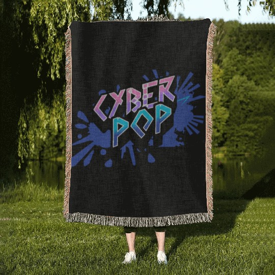 Cyber Pop - Vibrant Y2K Streetwear Aesthetic Woven Blankets