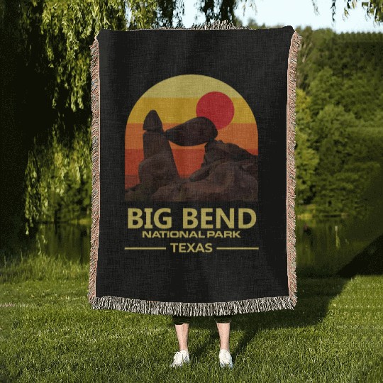 big bend national park Texas united state hiking Woven Blankets