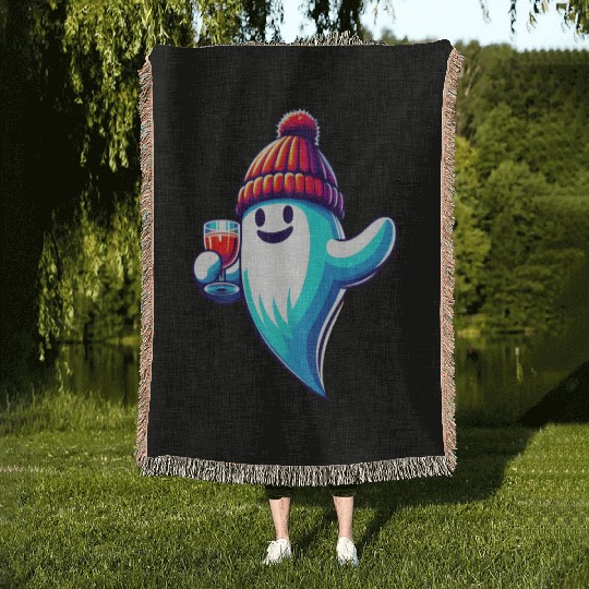 Winter Ghost Cheers Woven Blankets