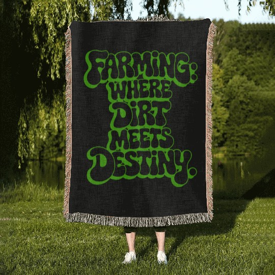 FARMING: WHERE DIRT MEETS DESTINY Woven Blankets
