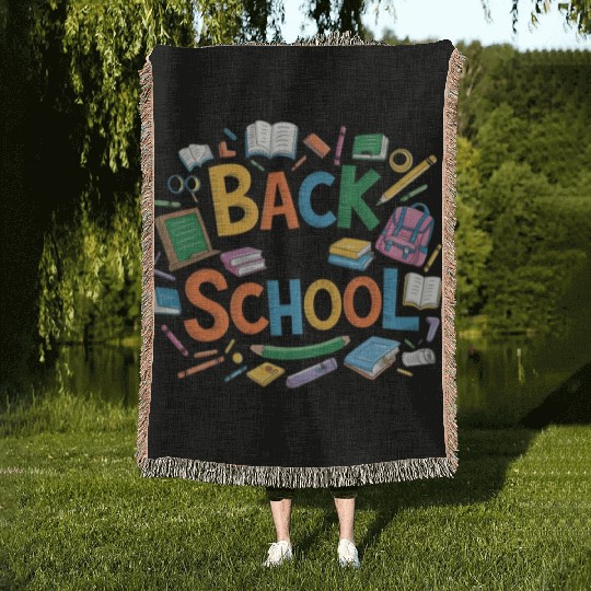 back to school on kids Woven Blankets