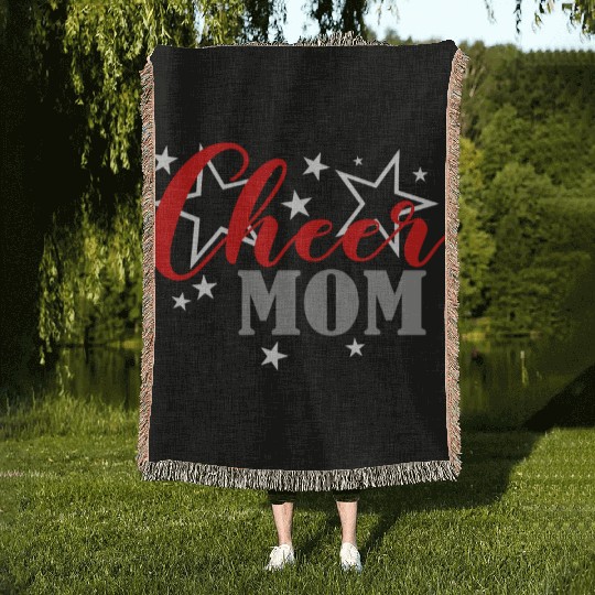 Cheerleader Proud Cheer Mom Pride Sports Supporter Woven Blankets