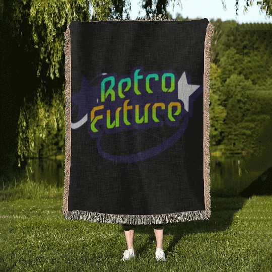 Retro Future - Neon Streetwear for Y2K lovers Woven Blankets