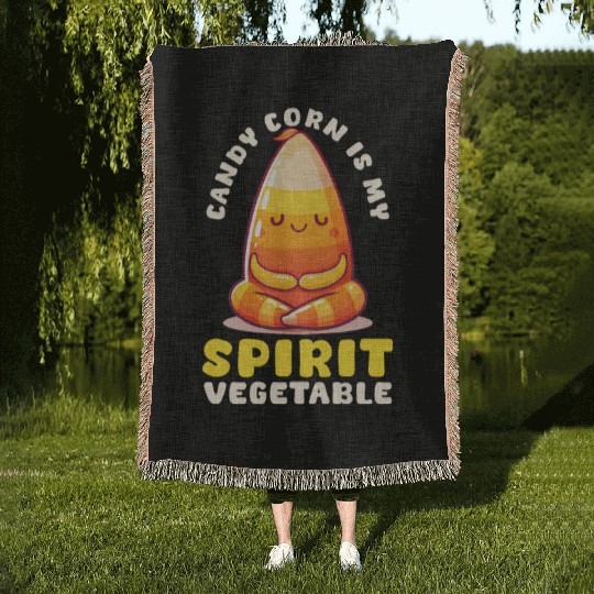 Candy Corn Candy Corn Is My Spirit Vegetable Woven Blankets