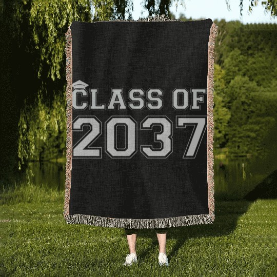 Class Of 2037 Pre K Grow With Me Graduation Woven Blankets