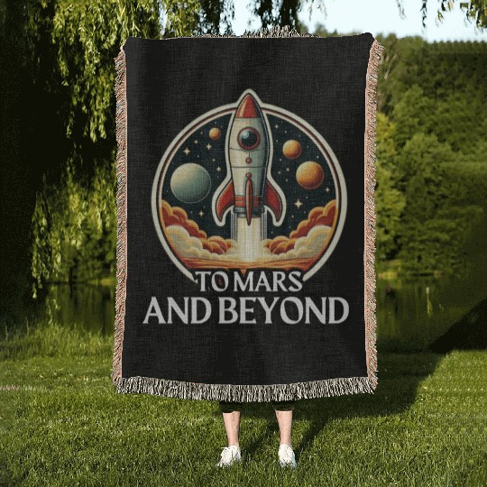 To Mars and Beyond Woven Blankets