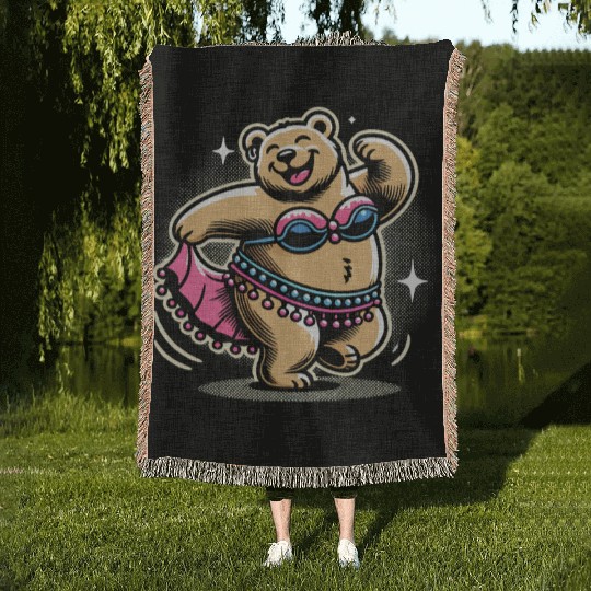 Tribal Fusion Rhythmic Dance Art For Belly Dance Woven Blankets