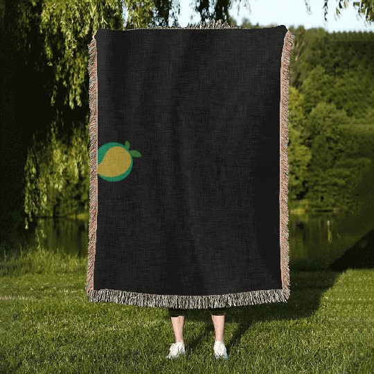 Green Mango Logo Design Woven Blankets
