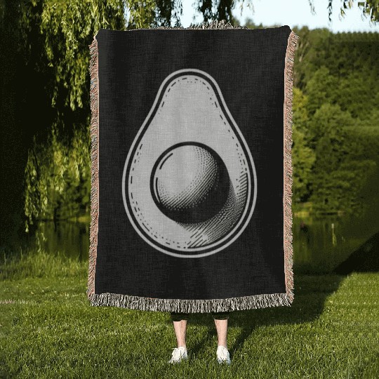Avocado minimalist avocados design food art 6 Woven Blankets