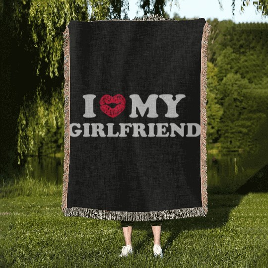 I Love My Girlfriend I Heart My Girlfriend Gf Woven Blankets