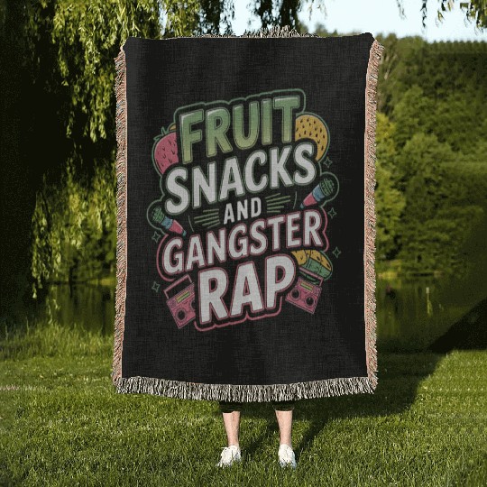 Fruit Snacks And Gangster Rap Woven Blankets