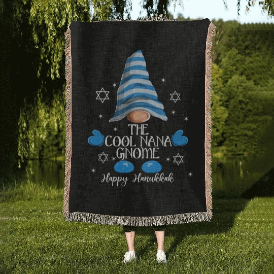 The Nana Gnome Funny Family MatchingGroup Hanukkah Woven Blankets