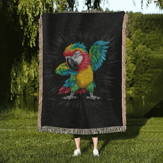 Macaw Parrot for a Bird Lover Animal Lover Woven Blankets