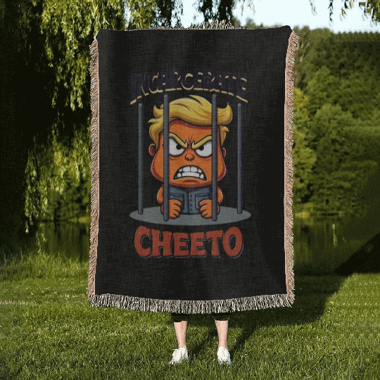 Incarcerate Cheeto Anti-Trump Political Satire Woven Blankets