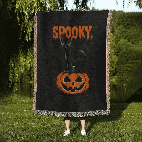 Spooky Black and Proud Woven Blankets