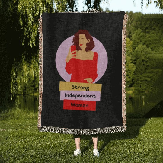 this is what a strong, Independent women looks lik Woven Blankets