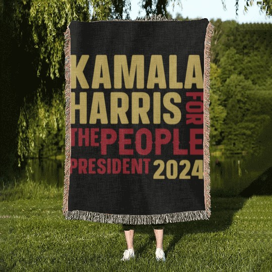 Kamala Harris 2024 for President Vote Tim Walz Woven Blankets