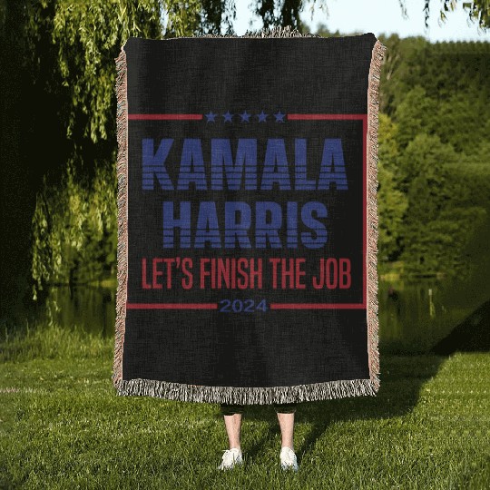 Kamala Harris 2024 for President Vote Tim Walz Woven Blankets
