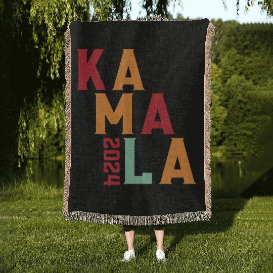 Kamala Harris 2024 for President Vote Tim Walz Woven Blankets
