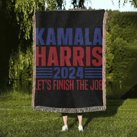 Kamala Harris 2024 for President Vote Tim Walz Woven Blankets