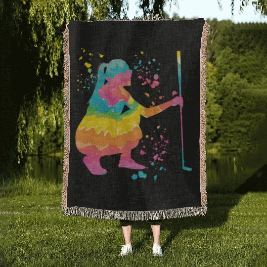 Golfer Colorsplash Kids Miniature Golf Woven Blankets