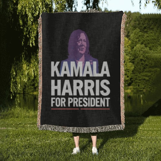kamala harris for president Woven Blankets
