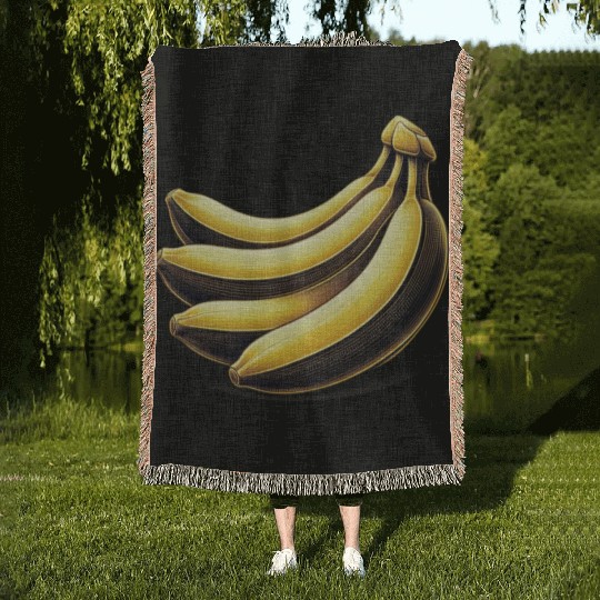 Banana food art bananas design 2 Woven Blankets