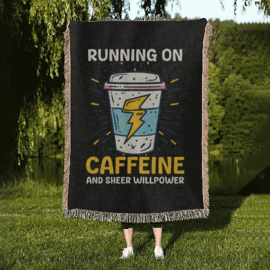 Depression Awareness Running On Caffeine Willpower Woven Blankets