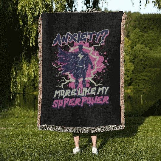Depression Awareness Anxiety Like My Power Woven Blankets
