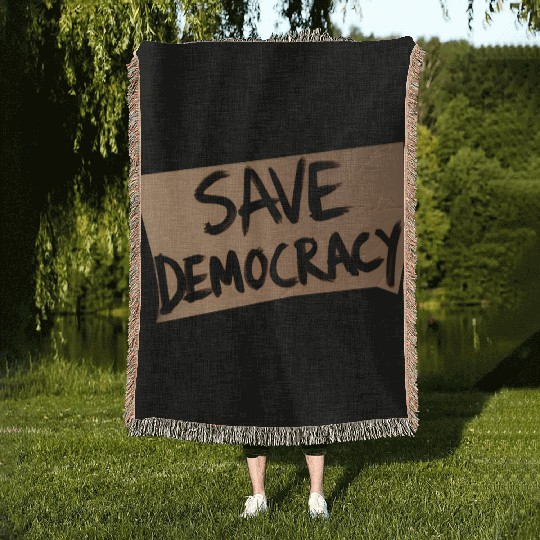 Save Democracy Woven Blankets