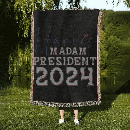 Kamala Harris 2024 for President Vote Tim Walz Woven Blankets