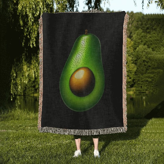 Avocado food art vegan design 7 Woven Blankets