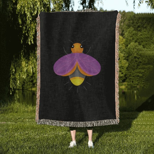 Fireflies Firefly Lightning Bug Insect Collector Woven Blankets