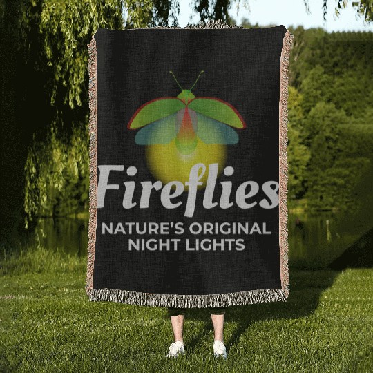 Fireflies Firefly Lightning Bug Insect Collector Woven Blankets