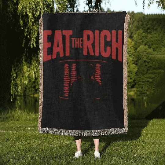 Eat The Rich Döner Kebab Satirical Design Woven Blankets