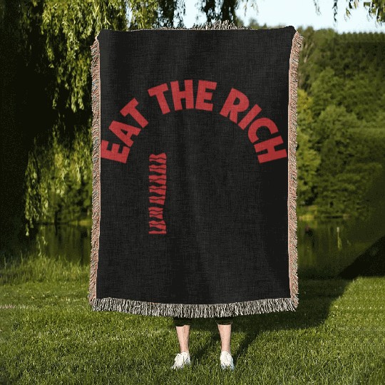 Eat The Rich Döner Kebab Parody Design Woven Blankets