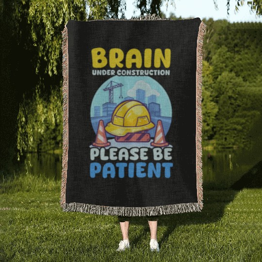 Depression Awareness Brain Under Construction Woven Blankets