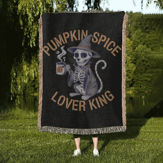Pumpkin Spice Lover King For Pumpkin Spice Fans Woven Blankets