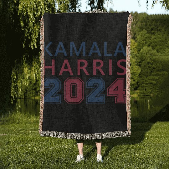 Kamala Harris 2024 for President Vote Tim Walz Woven Blankets
