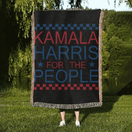 Kamala Harris 2024 for President Vote Tim Walz Woven Blankets