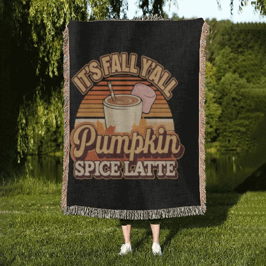 I Heart Pumpkin Spice Woven Blankets