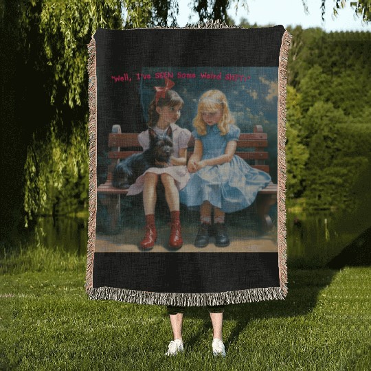 Dorothy and Alice hilarious Woven Blankets