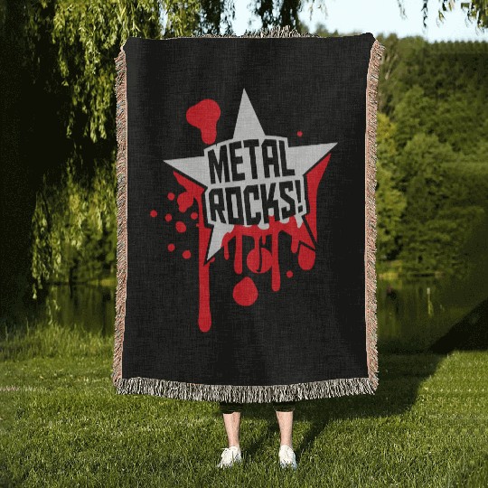 Heavy Metal Rocks Hard Rock Music Graffiti Star Woven Blankets