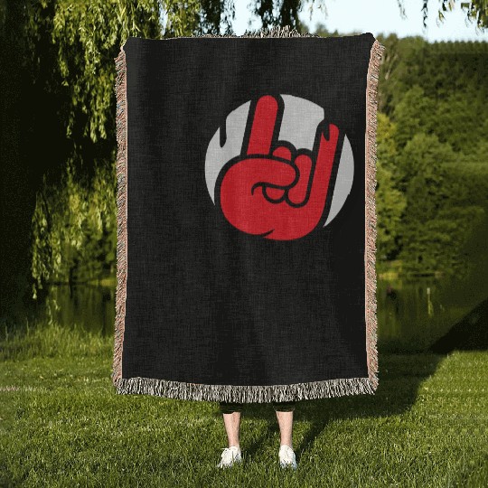I Love Heavy Metal Hard Rock Music Graffiti Heart Woven Blankets
