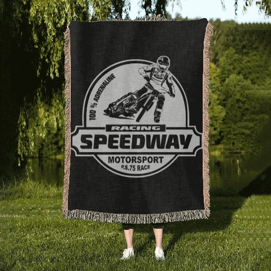Motorcycle Speedway Racing Woven Blankets